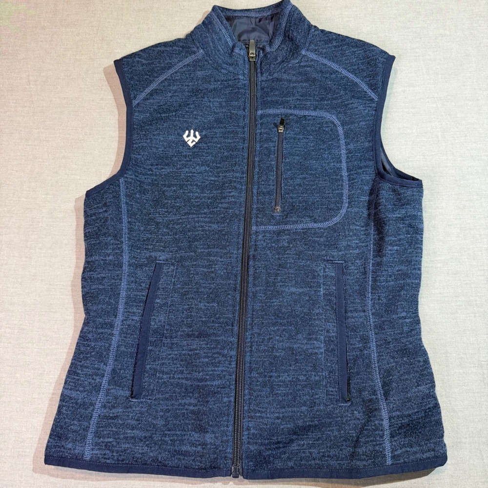 johnnie-O West Coast Prep Vest Men's XS Blue Heathered Knit Full Zip Golf EUC
